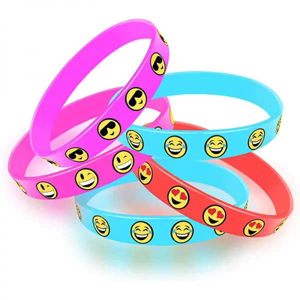 36 팩 Emoji Silicone Bracelets Bulk Emoji Party 공급자 수련, 상세페이지 참조