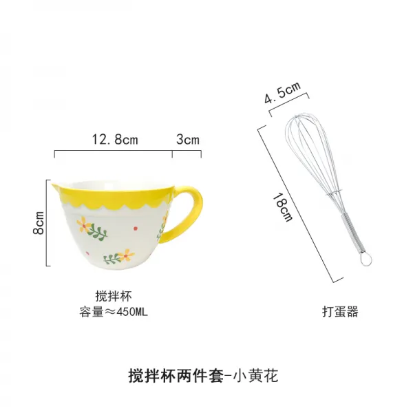 피스풀 도자기손잡이 쌍무 말참견함 알까기 물길을 끌다 미니 사이즈 가정용 뾰족한 입 구우 계란찜을 섞기 때리다 계란컵, 조기를 넣고 섞는다. 작은 그릇 _계