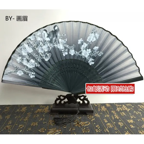 부채 쥘 차이나스타일 여성 클래식한 고풍 실크 일식 접이식 선물, T26-BY-아구창, 기본
