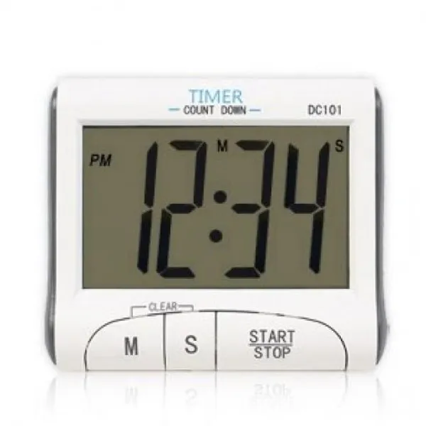생활 소품 더해 더욱 만원대 선물 편리한 시간배분 시계기능 타이머 BIG LCD TIMER E-405294, 1개, 화이트