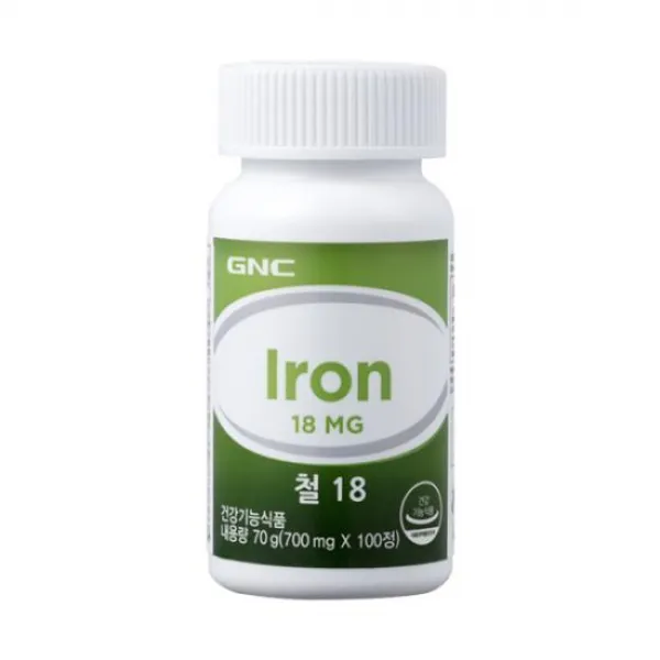지앤씨(GNC) 소화에 부담없고 변비 유발이 적은 철분제, 100정, 700mg