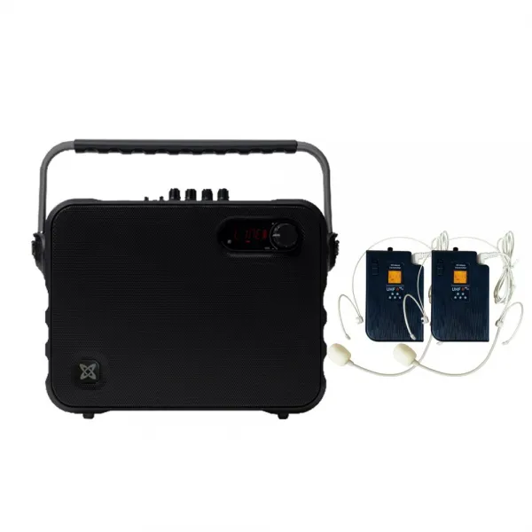 세텍코리아 EV-9800 200W 충전식 휴대용 앰프스피커 무선마이크1개포함 고출력 강의 강연 연설 코칭4 블루투스스피커 휴대노래방 학교장터 나라장터 등록제품, 무선헤드마이크Set 2개