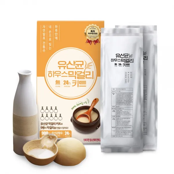 하우스막걸리 유산균 막걸리 1000억마리 하우스 키트 DIY 세트 900g 9병분량, 단품