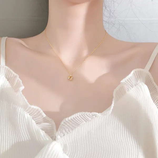 925실버 때리다 사랑을 맺다 하트 목걸이 심플 개성 스타일리쉬 보이핏 볼륨 디자인 여성 INS 쇄골 트렌드
