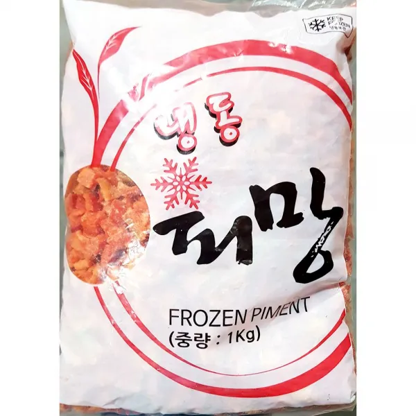 [주의-단순변심반품불가 상품]업소용 식자재 홍피망 1cm 다이스 1Kg X10 냉동보관, 본상품선택