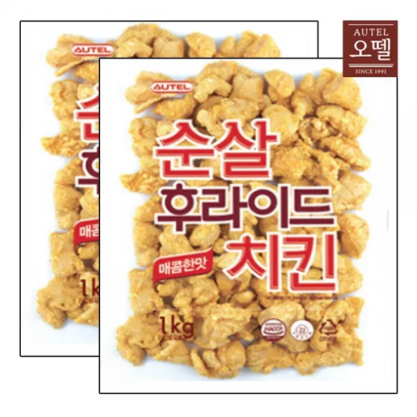오뗄 순살 후라이드 치킨 매콤한맛 냉동 1kg X 2개