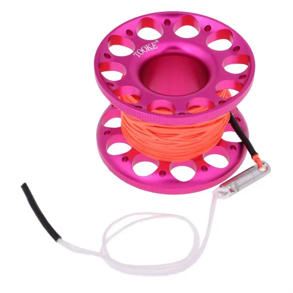 STK스쿠버 다이빙 손가락 스풀 동굴 난파 릴 30m 라인 볼트 스냅, 빨간