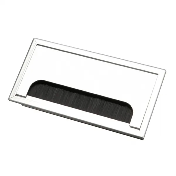 ZLD 알루미늄 직사각형 16 * 8cm 구멍 전화선 책상 테이블 테이블 눈 격자, 설명한대로, 은, 알류미늄