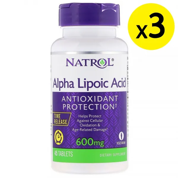 Natrol 알파 리포산 시간차 방출 600mg 45정 3개, 상세설명참조
