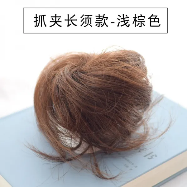 집게머리 가발 여 스몰 동그라미 반 자 환자 머리 꾸미기 게으름뱅이 개성판발 기, 1, 생머리 큰집게 긴타입 리넨슬럽