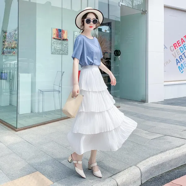 빅피플 스커트 치마 미디 Sa363 여성 망사 여신 스커트 밴딩