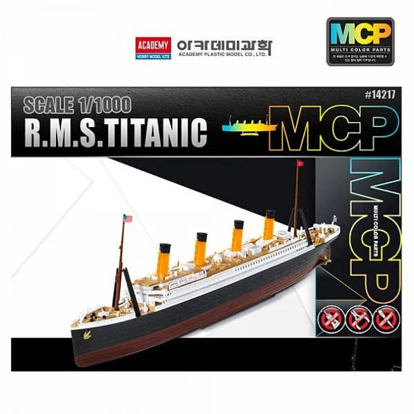 주식회사크레피 아카데미 MCP 멀티칼라키트 1대1000 R.M.S 타이타닉 여객선 14217 프라모델 요트