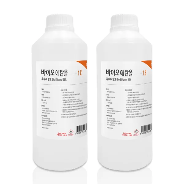 크로바 바이오 에탄올 1L 불멍 난로 연료 캠핑 버너, 바이오에탄올 1L x2