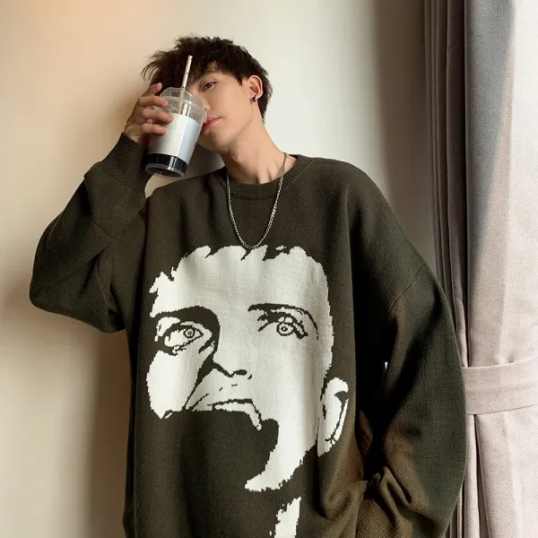  Ohg9 레트로 남자 데일리 맨인니트 니트 스웨터