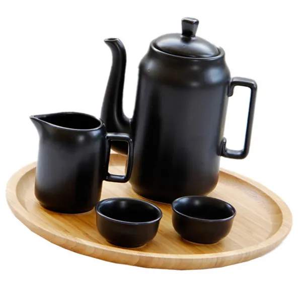 Zld 티웨어 차 세트 찻 주전자 찻잔 흑자 중국 콩푸 차 서빙 세트 검은2