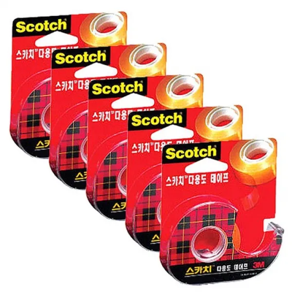 스카치 3M 다용도 셀로판테이프 디스펜서 581 18 mm x 15 m, 5개