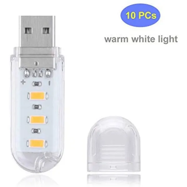 URAURORA 캠핑용 가정용 노트북 키보드의 키홀 소비량이 적은 야간 조명 portable USB 인터페이스 비상등, A