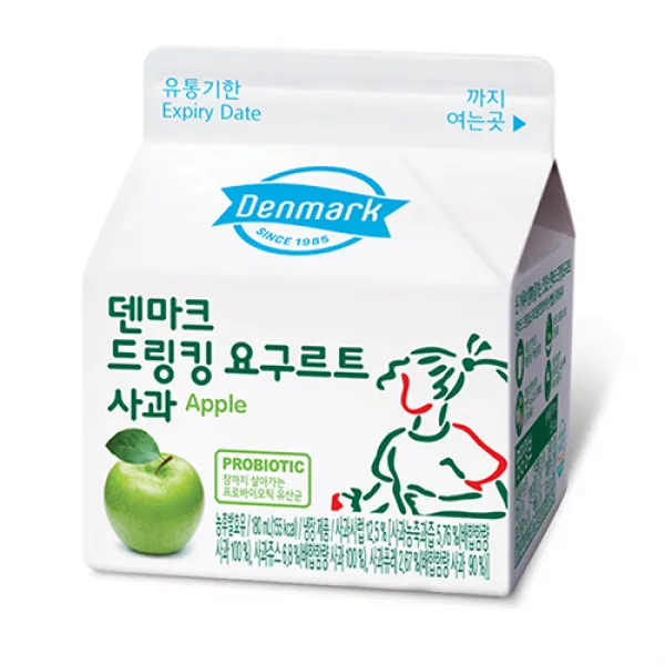 덴마크 드링킹 요구르트 정기배송 수요일마다 사과 10개씩 4주간 총40개 배송