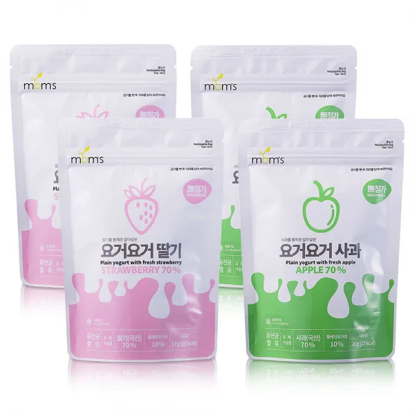 맘스 생과일이 무려70% 유산균아이과자 요거요거 혼합6팩4팩, 4팩, 딸기맛+사과맛