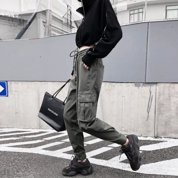 도오빠 여성 카고 바지 여자 조거 팬츠 스트릿 밴딩 포켓 봄가을