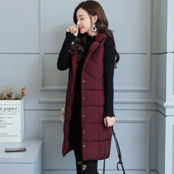 320월드 여성 롱 패딩 조끼 베스트