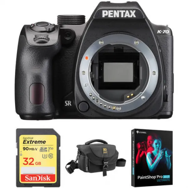 Pentax K-70 DSLR Camera Body with Accessory Kit (Black), 상세내용참조