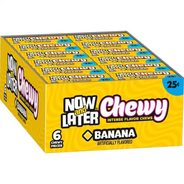 나우앤레이터 바나나 츄위 캔디 Now & Later Soft Taffy Chewy Banana Fruit Chews 26g 24팩