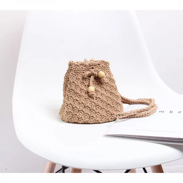  추천하다 손뜨개 가방 완제품 백울 니트 가방 핸드메이드 가방 유행 핸드백 숄더백 귀여운 꽃 여성 가방 니트 가방 유행