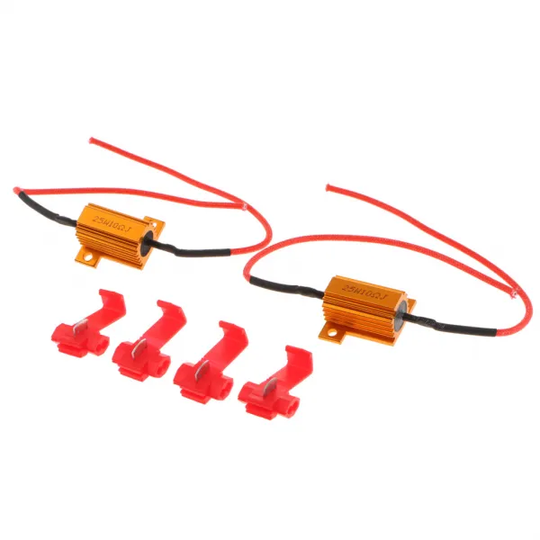 FWT 2 개 조각 12V 25W 짐 저항기 고침 회전 신호 LED 전구 섬광 10 옴, 금