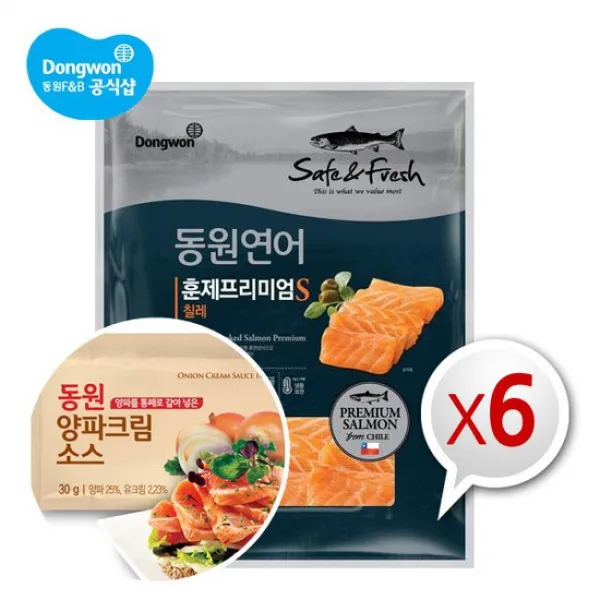 동원연어 훈제프리미엄 140g 6개+양파소스30g 6개, 없음, 상세설명 참조, 상세설명 참조