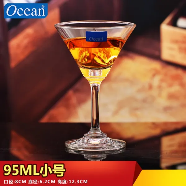 오 션 계 미 잔 무연 유리 하 이 텀 블 러 삼각 잔 양주 잔 95ml 트럼펫