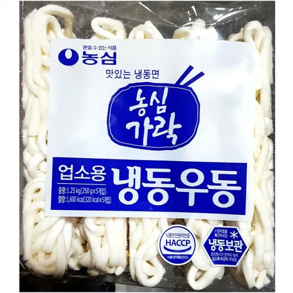 농심 가락 냉동우동면(250gx5)/생우동면/우동면기/부침가루/수입과자/맛살/가락우동면/sodehdaus/qltkdtlrf, 1