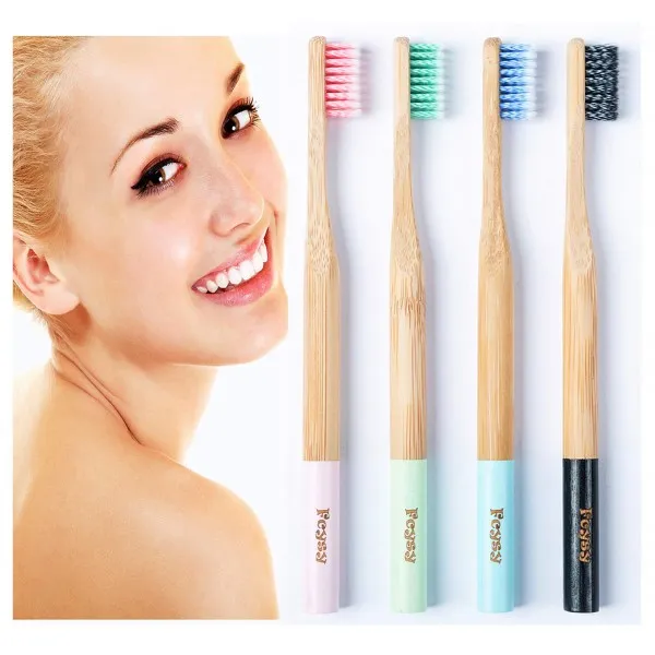 대나무 칫솔 생분해 성 부드러운 칫솔-부드러운 BPA가없는 독일이있는 Fcysy Natural Bamboo Eco 친절한 칫솔 수입 된 나선형, 단일상품