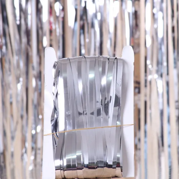 HUBO 1*2m 빗줄기 커튼 이팝나무 꽃 생일파티 결혼식 장식, 은