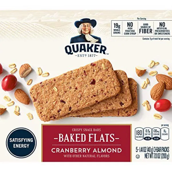 Quaker Baked Flats Cranberry Almond 5 3 Bar Packs Pack Of 8 Quaker 조식 뷔페 Cranberry Almond 조식 바 1