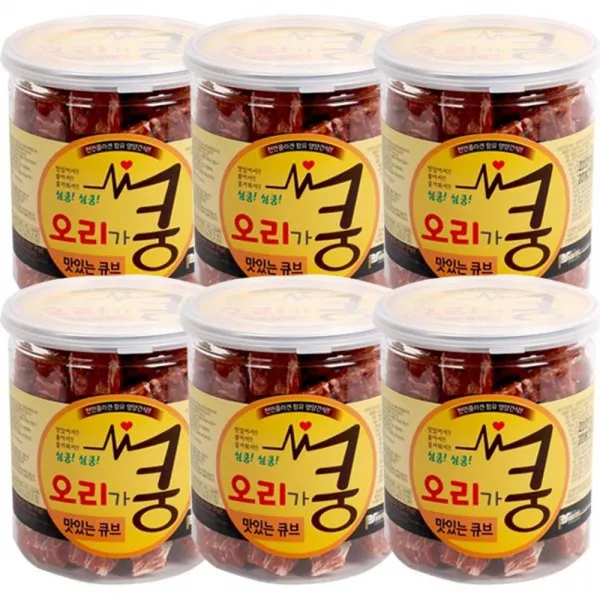 애견 간식 오리 큐브 콜라겐함유 x6 본능충족 퍼피 건강 강아지, 1개