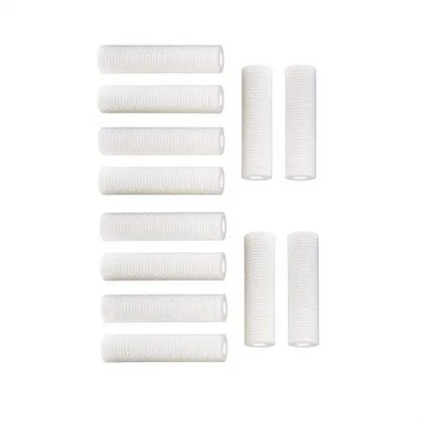 12 pk 10x2.5 5 마이크론 홈이있는 침전물 용융 블로우 필터 카트리지 (Aqua
