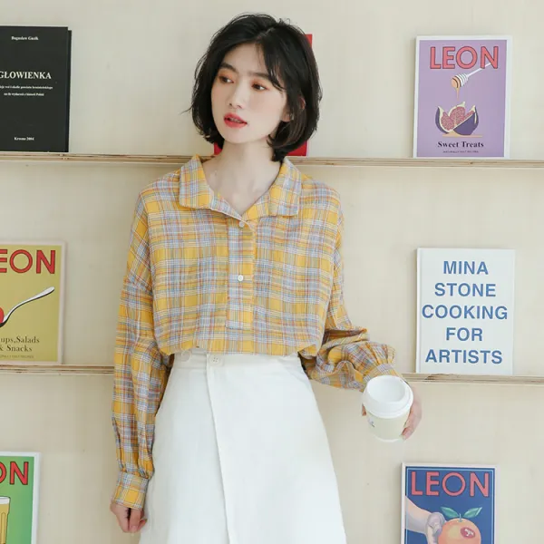 데일리룩 패션 내추럴 빈티지룩 체크 루즈한 셔츠