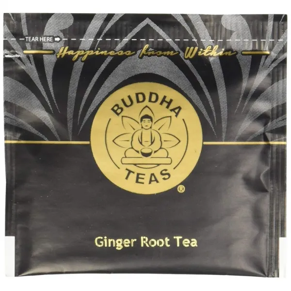 Buddha Teas 유기농 생강 根茶 18 블리치 프리티백 카페인 프리 차 배탈 진정 관절 통증 염증 완화 면역 계 강화, 상세설명참조