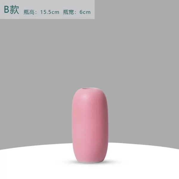 에그플래닛 직매 경덕진 도자기 화병 현대 인스 심플 크리에이티브 스몰 프레쉬 하나, 핑크 Y타입