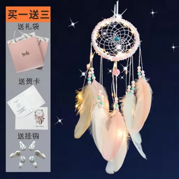 드림캐쳐 드림캐처 인디언소녀장식풍방울보보걸이 실내집 개학선물 - 000052899, 11 흰색 원둘레(램프)