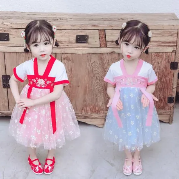 여아주니어원피스 중국전통의상 고대복장 스윗 여성 차이나 저고리 여름옷 3세 어린 공연복