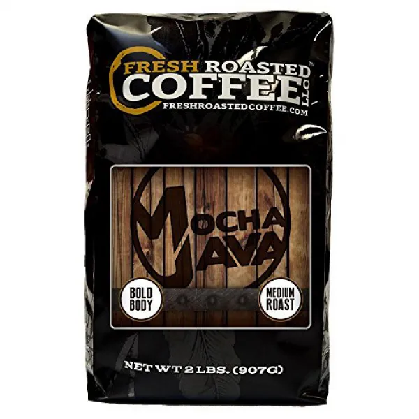 Mocha Java Coffee Artisan Blend Whole Bean Bag Fresh Roasted Coffee LLC. (2 LB.) 모카 자바 커피 숙련공 블렌, 1