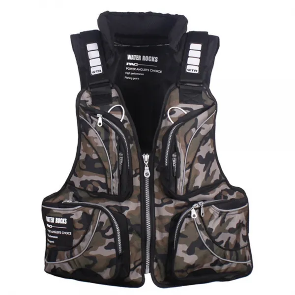 다기능 낚시 구명 조끼 바다 민물 방수 안전 자켓 RS01, 군복색