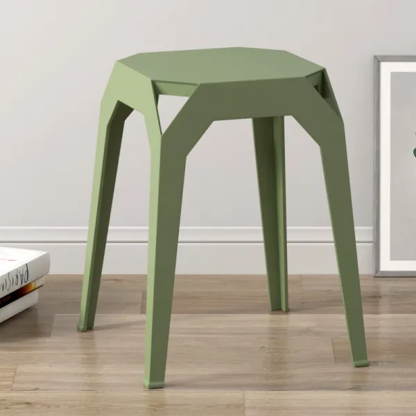 Mar.23 74번 가후 플라스틱 걸상 가정용 하이 벤치 하이 벤치 심플 레스토랑 식탁 거실 등단z 두 껍 게. 올리브 그린.