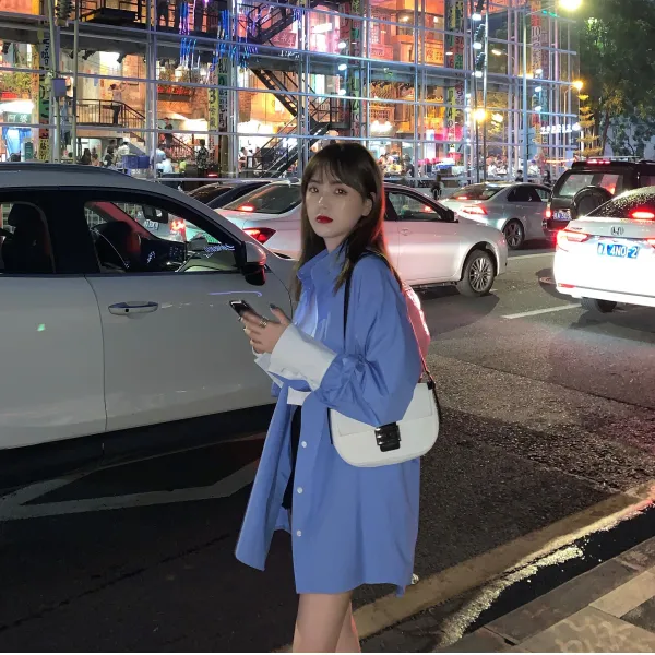 6782 유행하는 정액 커프스 부딪치다 컬러 셔츠 코트