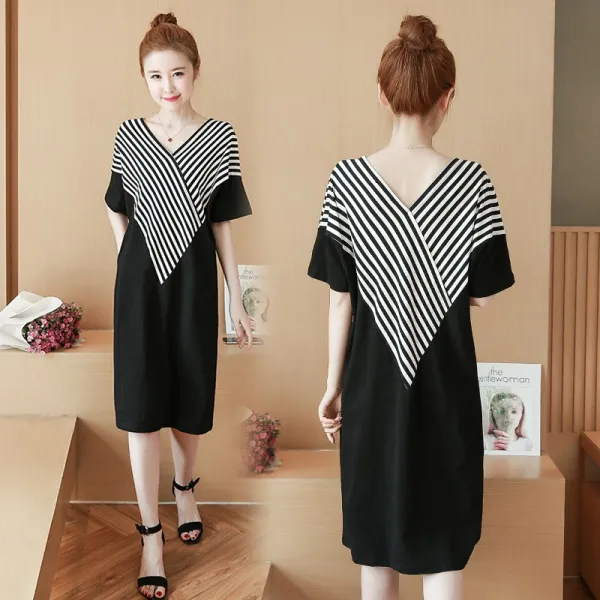 패션이루 브이넥 미시 빅사이즈 원피스 미디 오피스룩 여성
