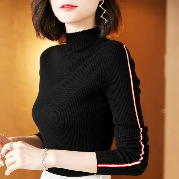 지유플로라 이너셔츠 100 뷰티치 낙 양털 울셔츠 블랙 반폴라 겨울 가을 이너티셔츠 보들보들니트 여성