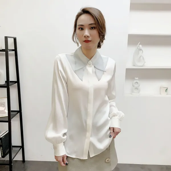 송송마켓 롱슬리브셔츠 성심성의로 모집함 봄계절 우아한 카라다 통통 튀 반들반죽함 중량 여자원피스