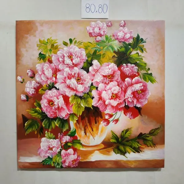 [이라운드몰]Mau Don 베트남 함박꽃 유화 80x80cm, 옵션선택